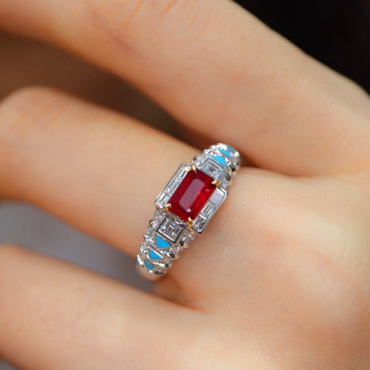 14k Gold 1.22 Ctw Natural Ruby & Diamond Ring - 3
