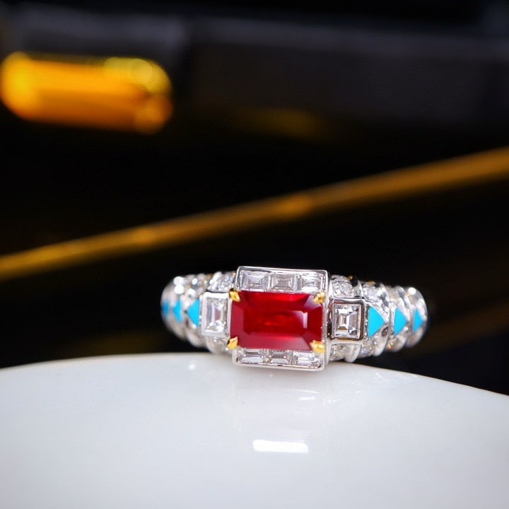 14k Gold 1.22 Ctw Natural Ruby & Diamond Ring - 4