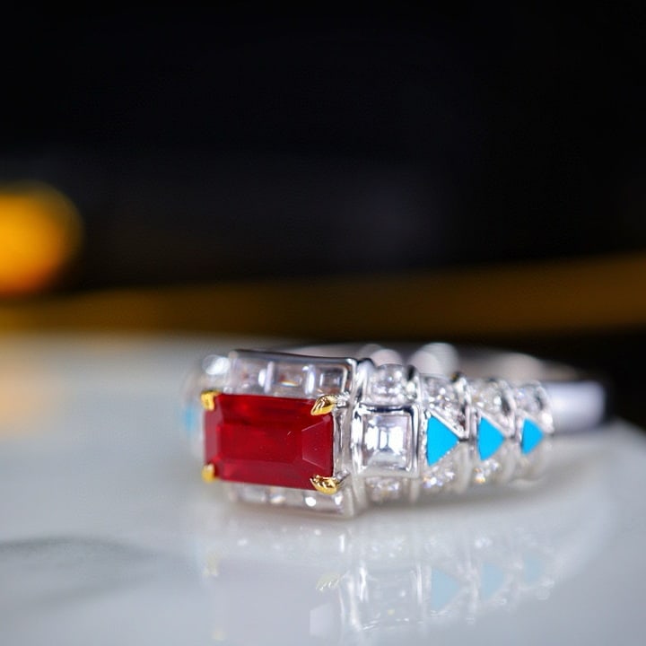 14k Gold 1.22 Ctw Natural Ruby & Diamond Ring - 5