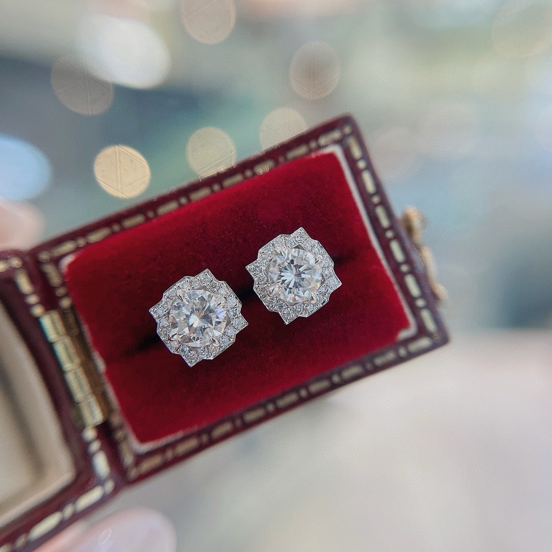 14k Gold 0.72 Ctw Natural H Diamond Earrings - 2