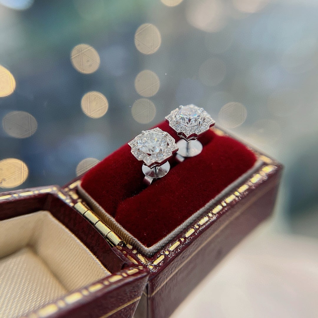 14k Gold 0.72 Ctw Natural H Diamond Earrings - 5