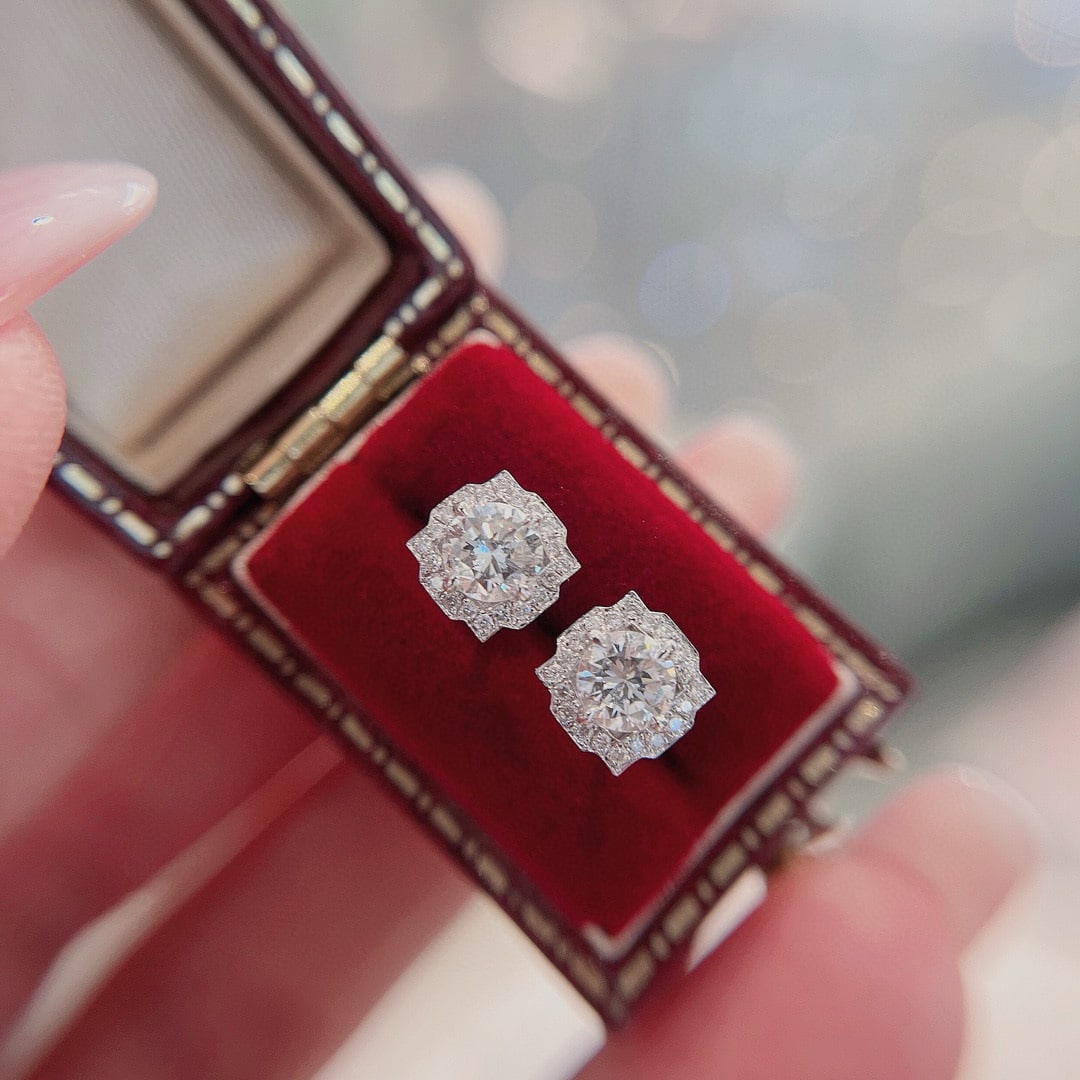 14k Gold 0.72 Ctw Natural H Diamond Earrings - 6