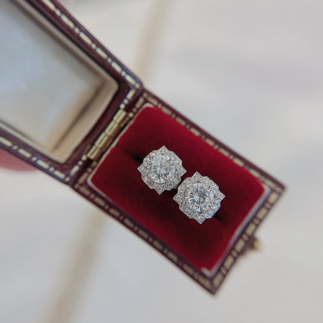 14k Gold 0.72 Ctw Natural H Diamond Earrings - 7