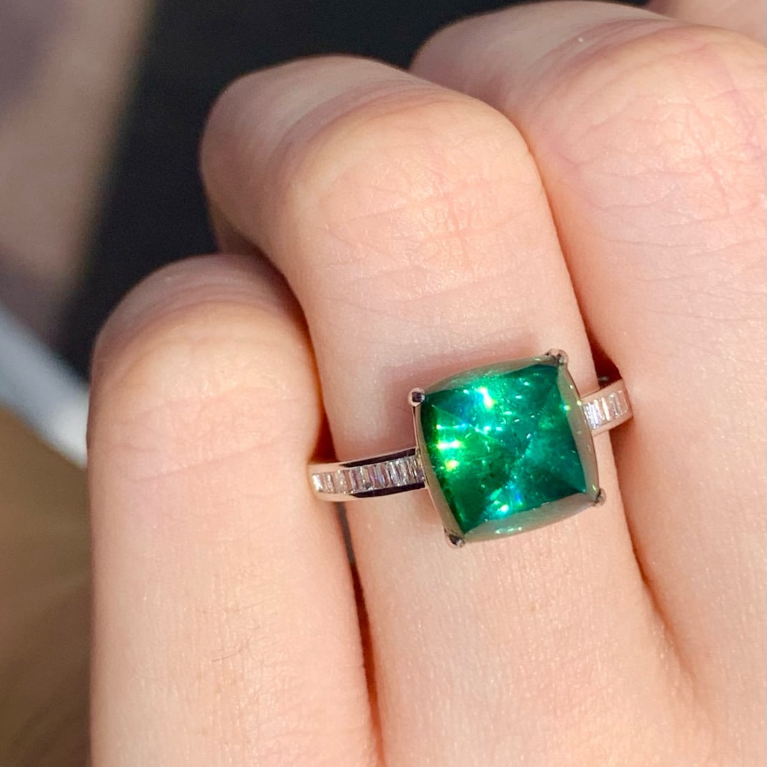 14k Gold 4.75 Ct Natural Tourmaline & Diamond Ring - 6