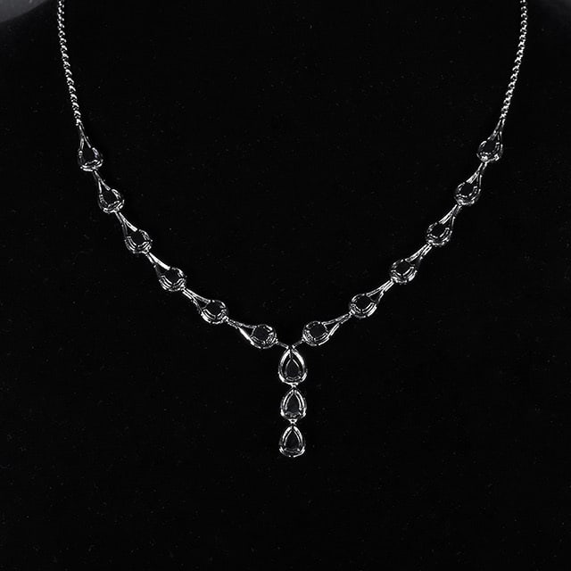 14k Gold 8.20 Ctw Natural Sapphire & Diamond Necklace - 3