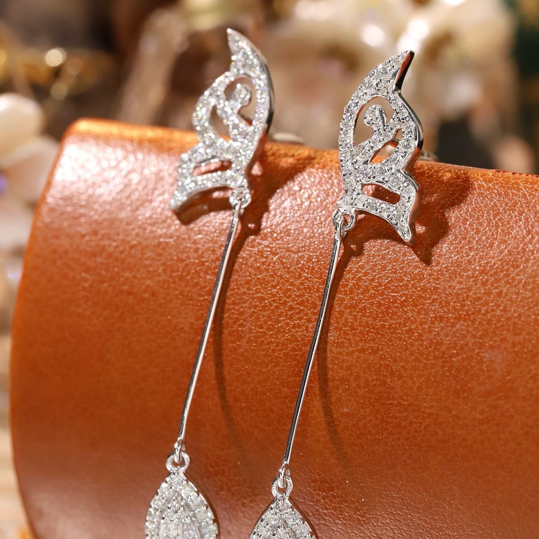 14k Gold 0.76 Ct Natural H Diamond Earrings - 2