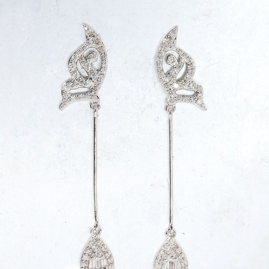 14k Gold 0.76 Ct Natural H Diamond Earrings - 4