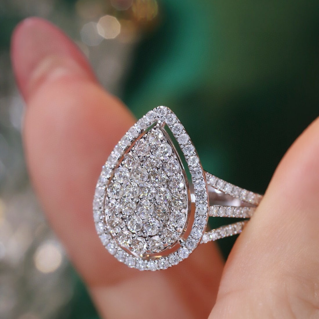 14k Gold 1.3 Ct Natural H Diamond Ring - 4