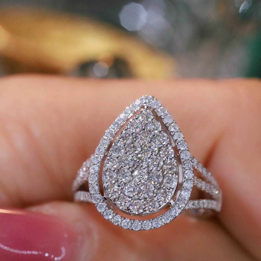 14k Gold 1.3 Ct Natural H Diamond Ring - 5