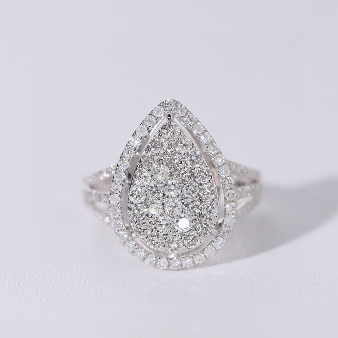 14k Gold 1.3 Ct Natural H Diamond Ring - 8