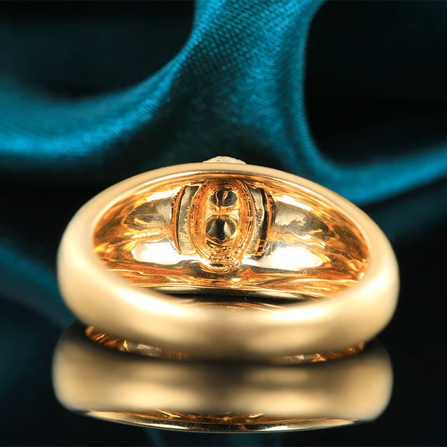 14k Gold 0.54 Ctw Vivid Green Natural Emerald & Diamond Ring - 4