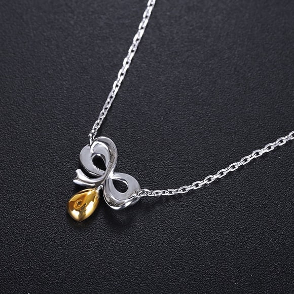 14k Gold 0.21 Ctw Natural Yellow Diamond & Diamond Necklace - 5