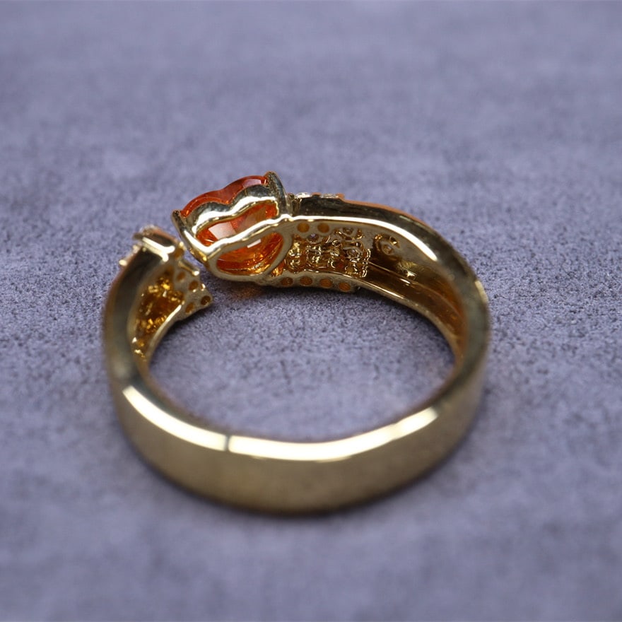 14k Gold 1.61 Ctw Natural Spessartine & Diamond Ring - 6