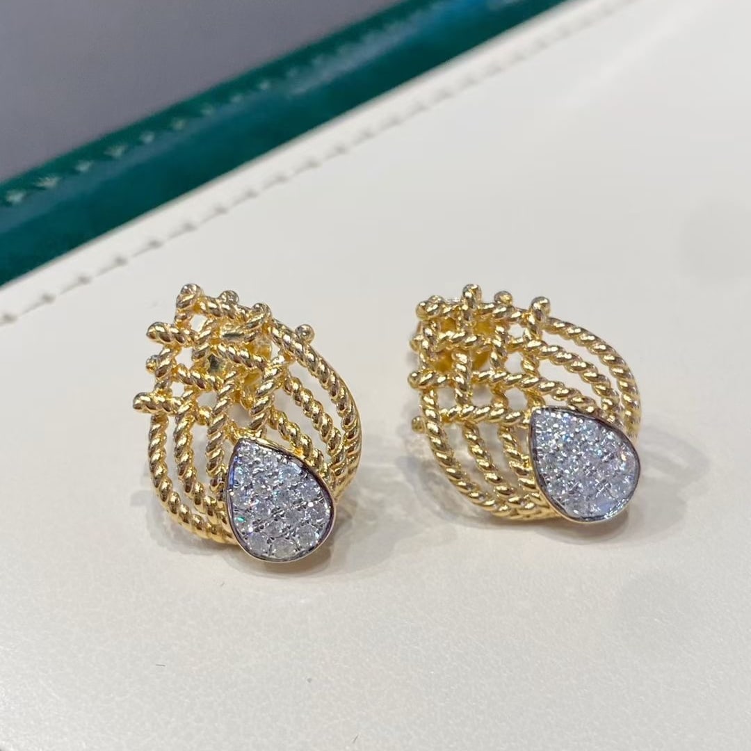 14k Gold 0.36 Ct Natural H Diamond Earrings - 2