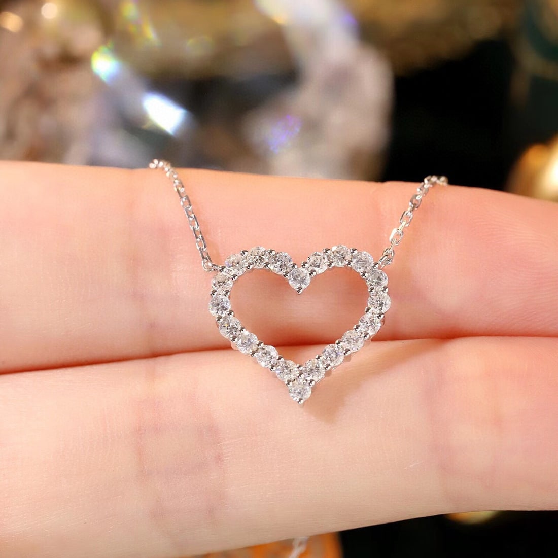 14k Gold 0.60 Ct Natural H Diamond Necklace - 3