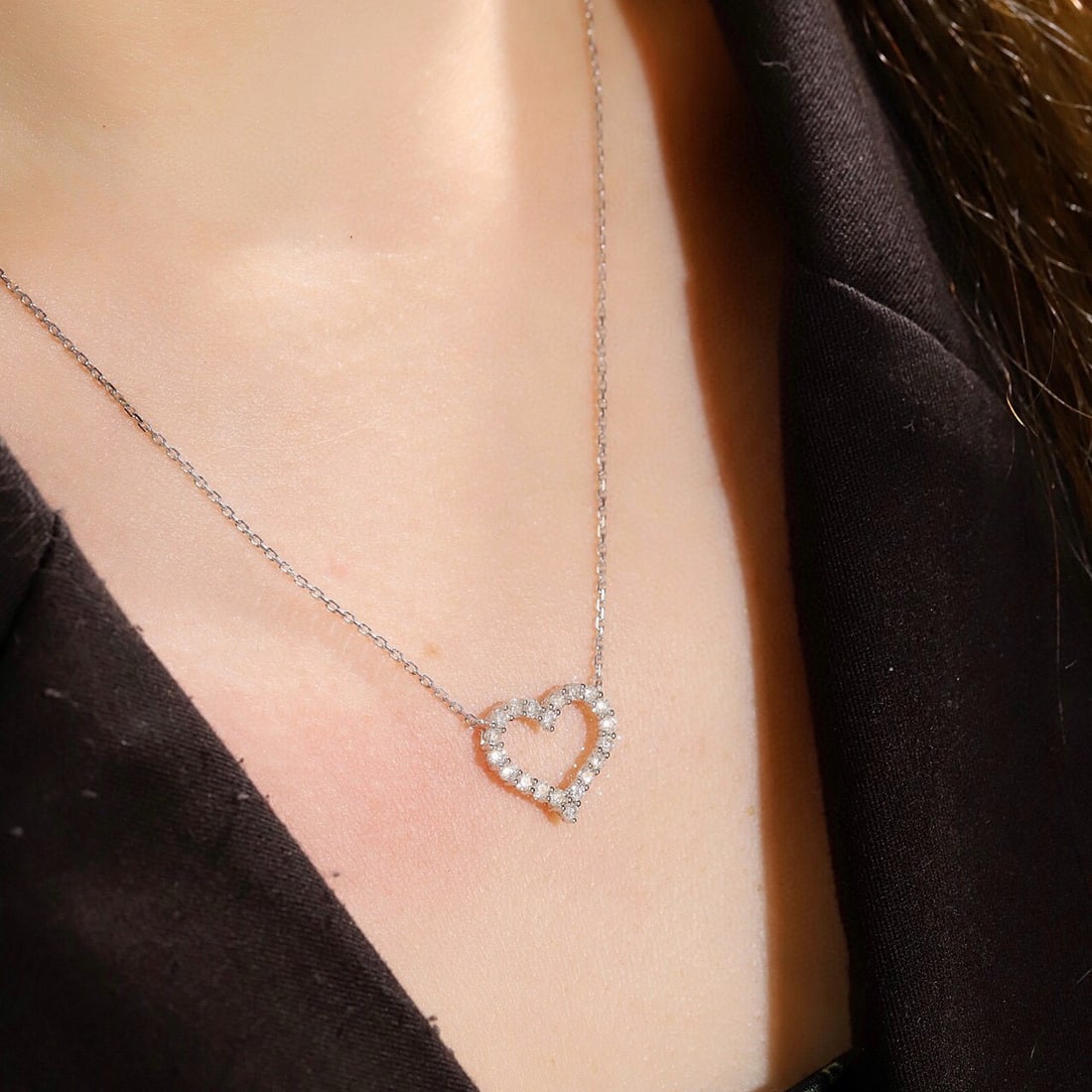 14k Gold 0.60 Ct Natural H Diamond Necklace - 6