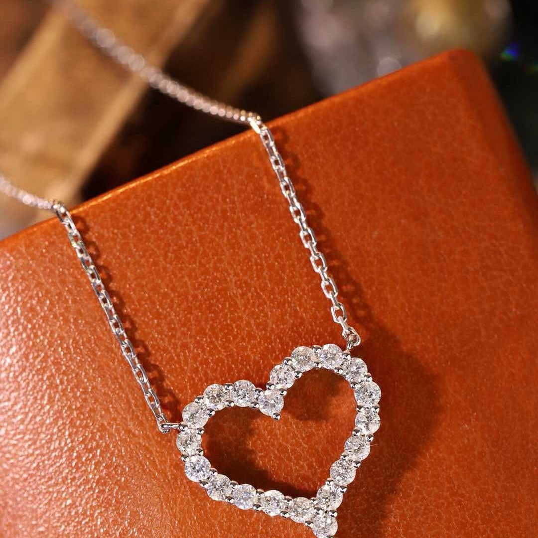14k Gold 0.60 Ct Natural H Diamond Necklace - 7