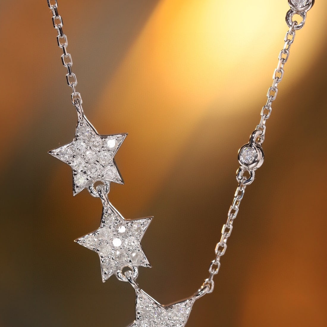 14k Gold 0.8 Ct Natural H Diamond Necklace - 8