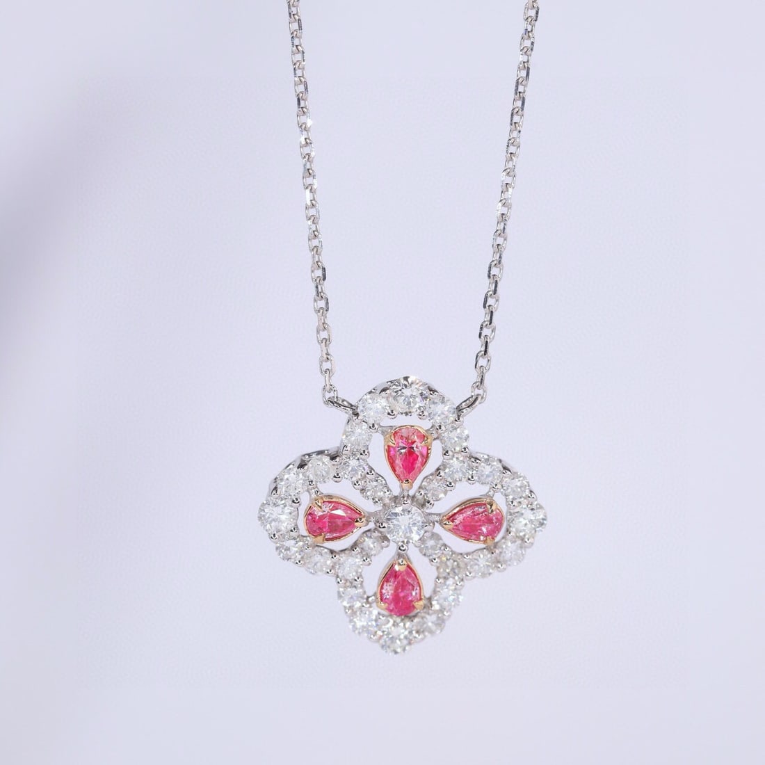 14k Gold 1 Ct Natural Color Diamond Necklace - 3