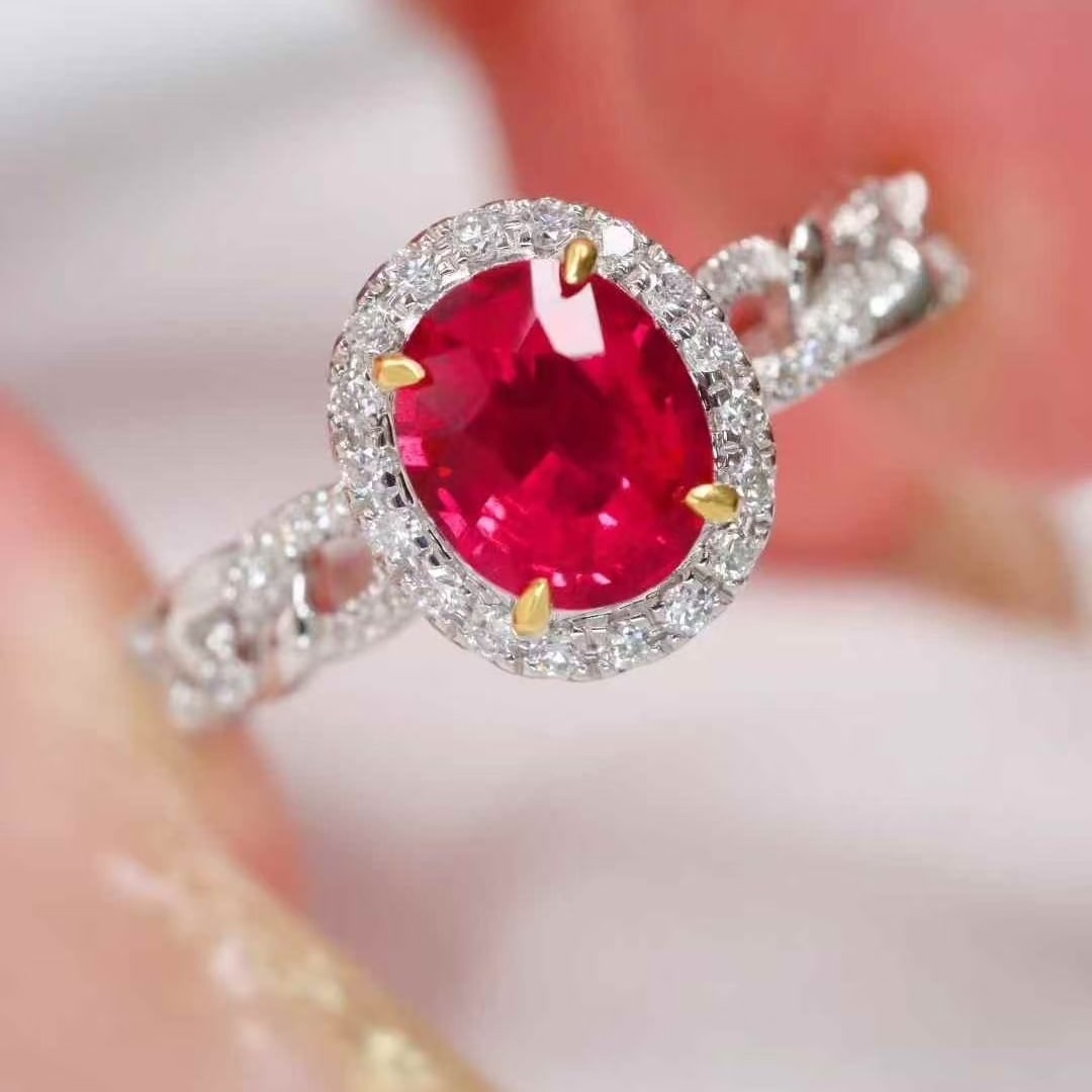 14k Gold 0.93 Ctw Natural Ruby & Diamond Ring - 2