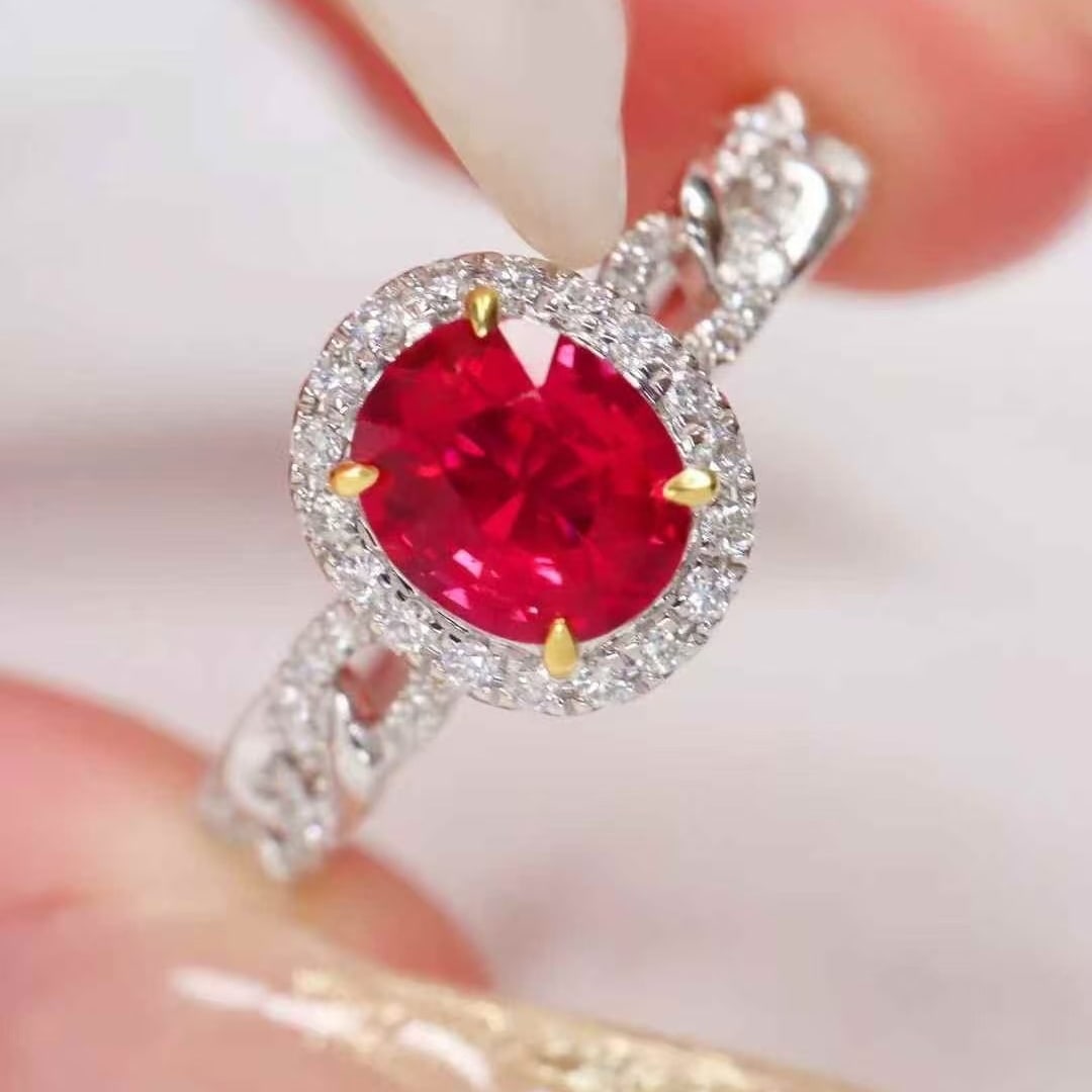 14k Gold 0.93 Ctw Natural Ruby & Diamond Ring - 4