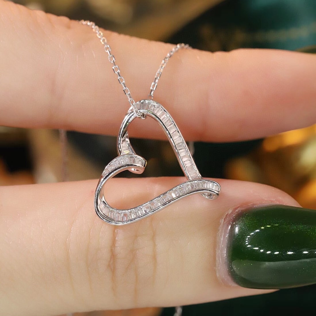14k Gold 0.32 Ct Natural H Diamond Necklace - 7