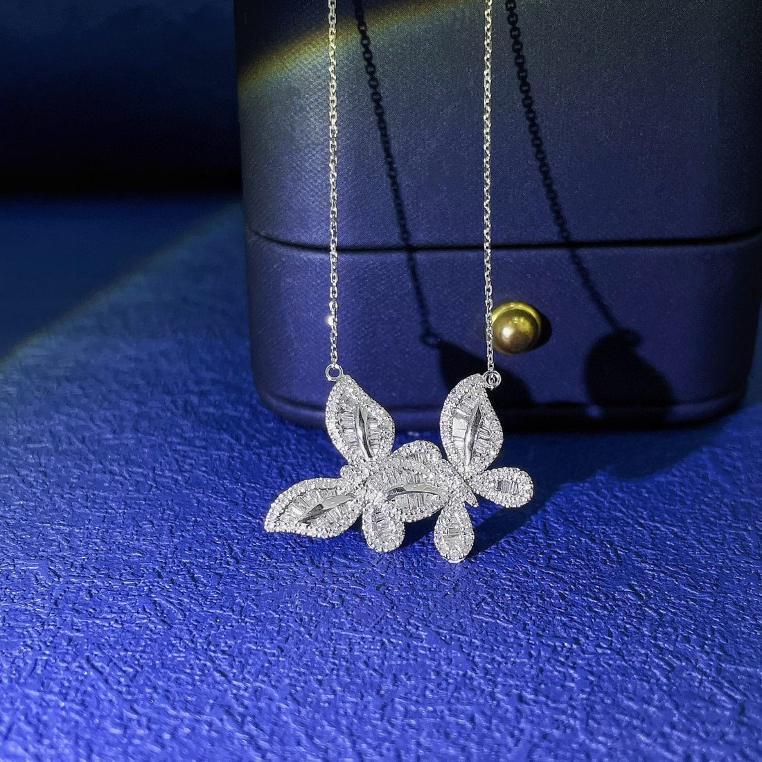 14k Gold 1.3 Ctw Natural H Diamond & Butterfly Jewelry Set - 3