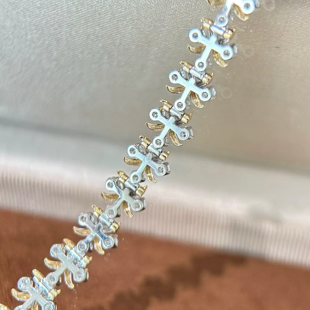 14k Gold 2.95 Ct Natural H Diamond Bracelet - 2