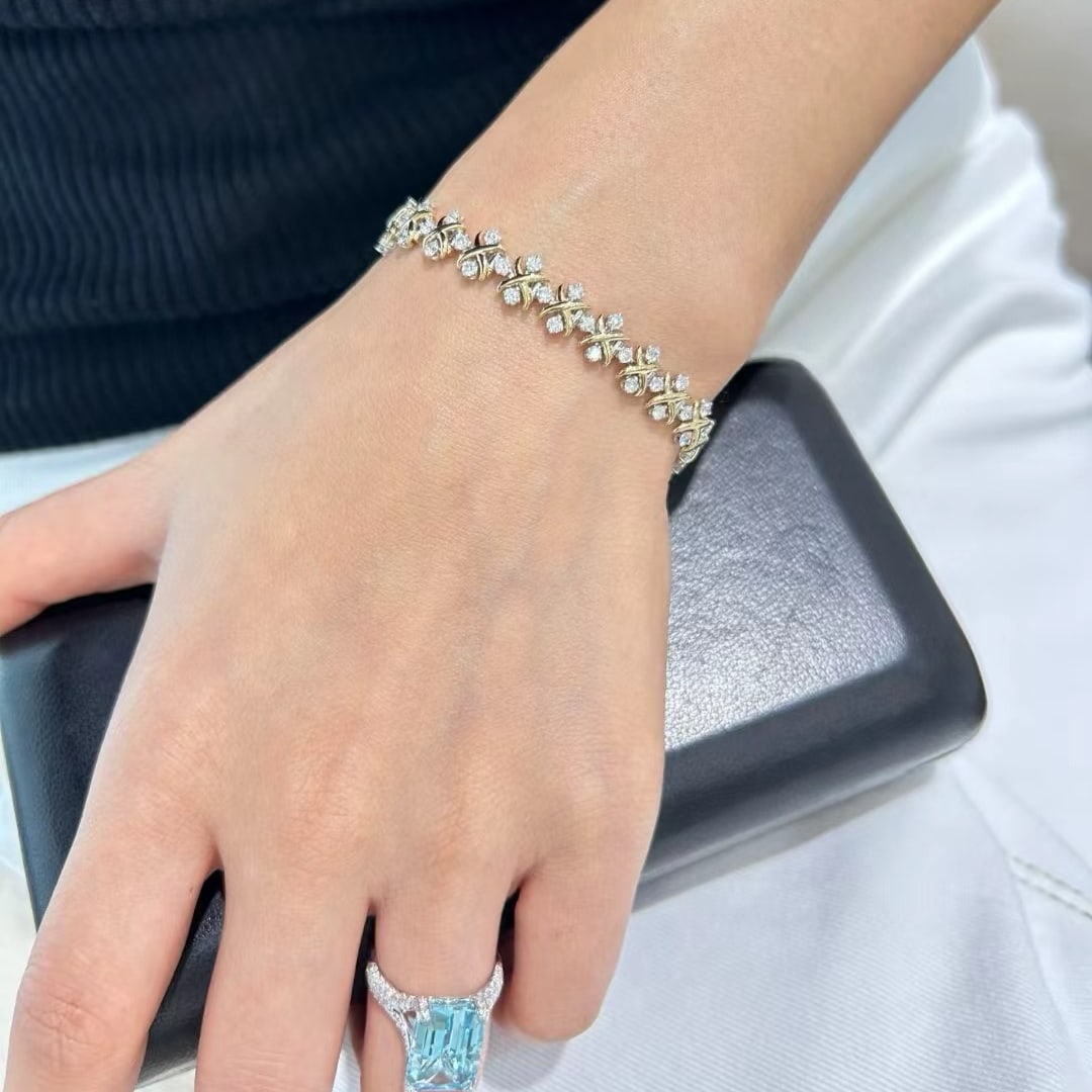 14k Gold 2.95 Ct Natural H Diamond Bracelet - 6