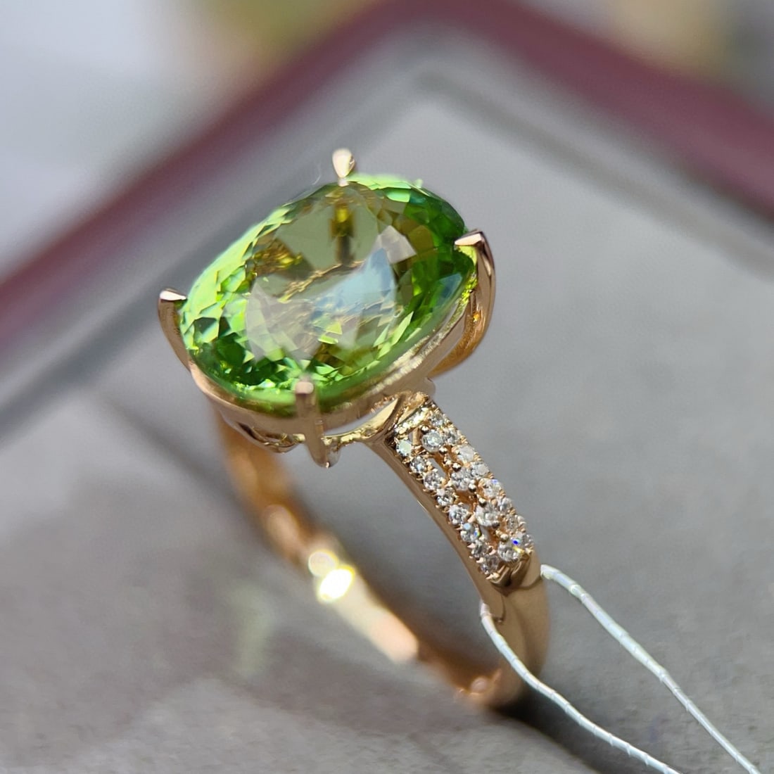 14k Gold 6.92 Ctw Natural Tourmaline & Diamond Ring - 4