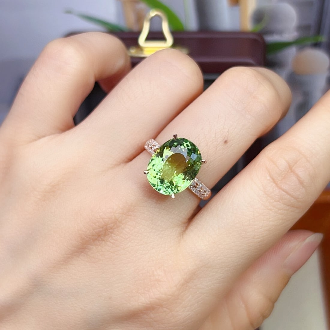 14k Gold 6.92 Ctw Natural Tourmaline & Diamond Ring - 6