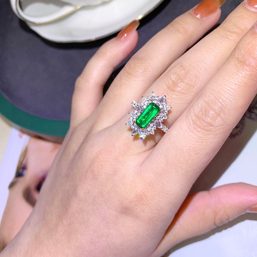 14k Gold 2.38 Ctw Vivid Green Natural Emerald & Diamond Ring/pendant( Without Chain ) - 4