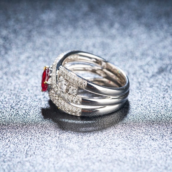 14k Gold 1.97 Ctw Natural Ruby & Diamond Ring - 4
