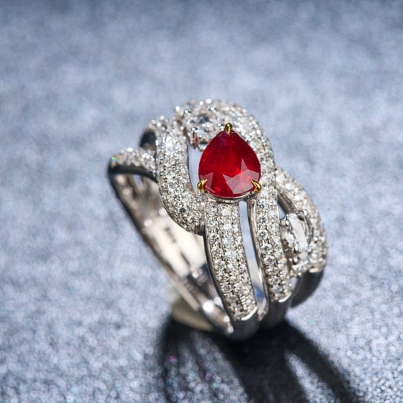14k Gold 1.97 Ctw Natural Ruby & Diamond Ring - 7