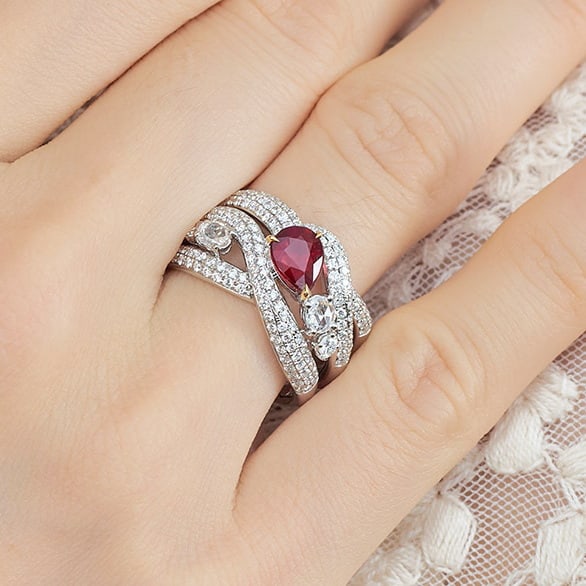 14k Gold 1.97 Ctw Natural Ruby & Diamond Ring - 8