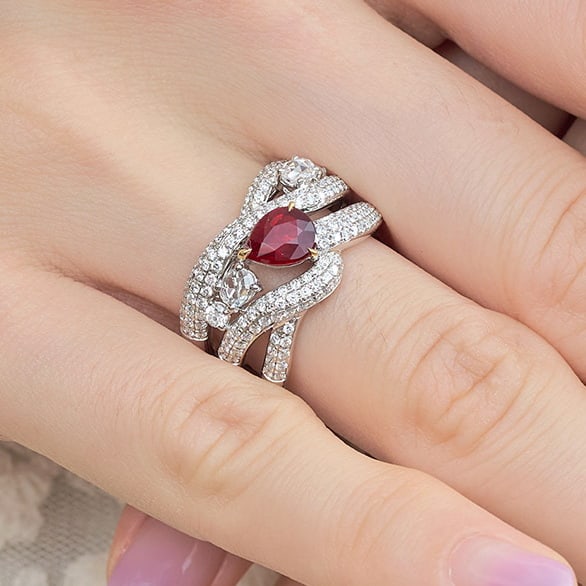 14k Gold 1.97 Ctw Natural Ruby & Diamond Ring - 9