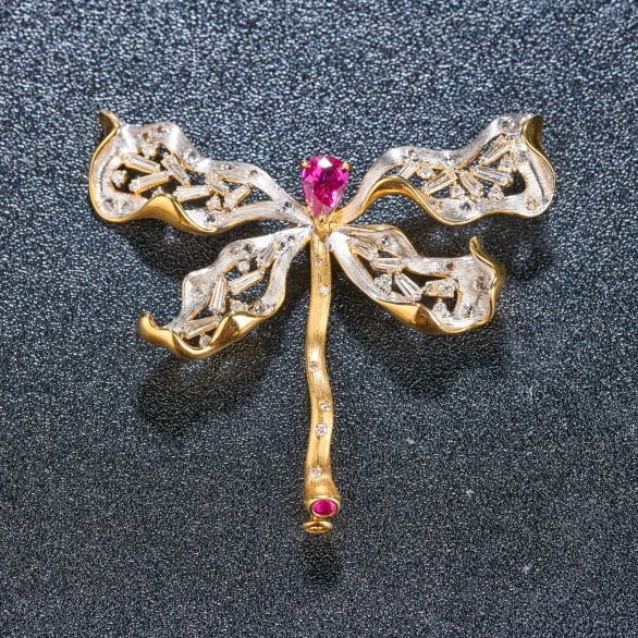 14k Gold 2.0 Ctw Natural Ruby & Diamond Brooch/pendant( Without Chain ): Ref:231056011 // gold content:14k gold // main gemstone:ruby // shape:pear // carat weight:0. 8ct // color:red // treatment:natural // // adjacent gemstone 2 : diamond // shape:multiply // carat