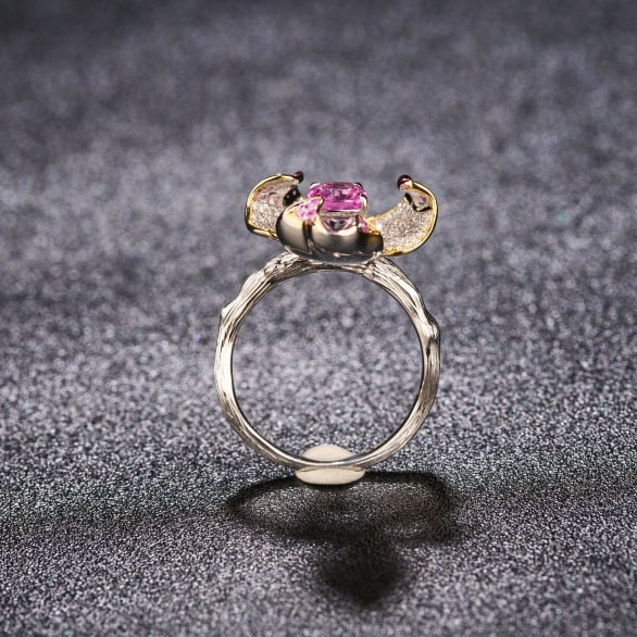 14k Gold 1.51 Ctw Natural Padparadscha Sapphire & Diamond Ring - 6