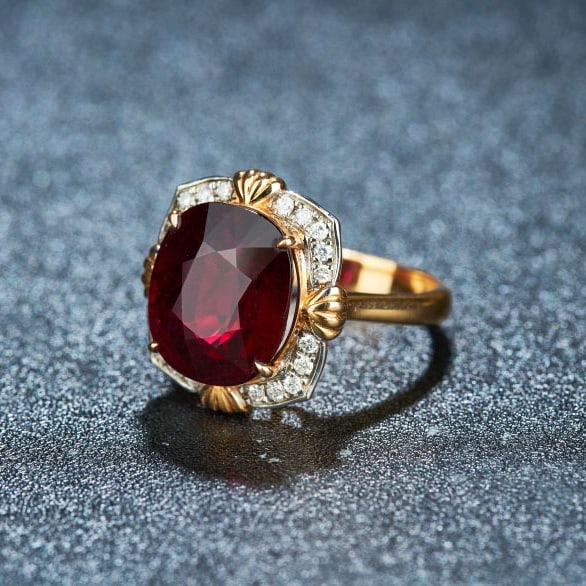 14k Gold 7.05 Ctw Natural Tourmaline & Diamond Ring - 3