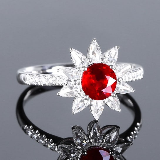 14k Gold 1.43 Ctw Natural Ruby & Diamond Ring - 3