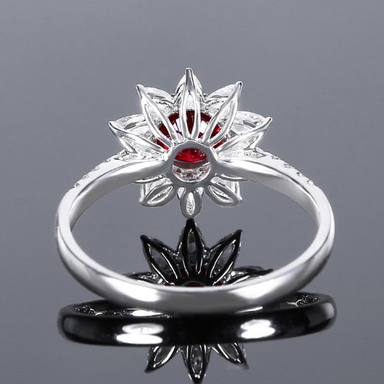 14k Gold 1.43 Ctw Natural Ruby & Diamond Ring - 4