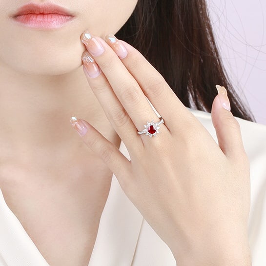 14k Gold 1.43 Ctw Natural Ruby & Diamond Ring - 5