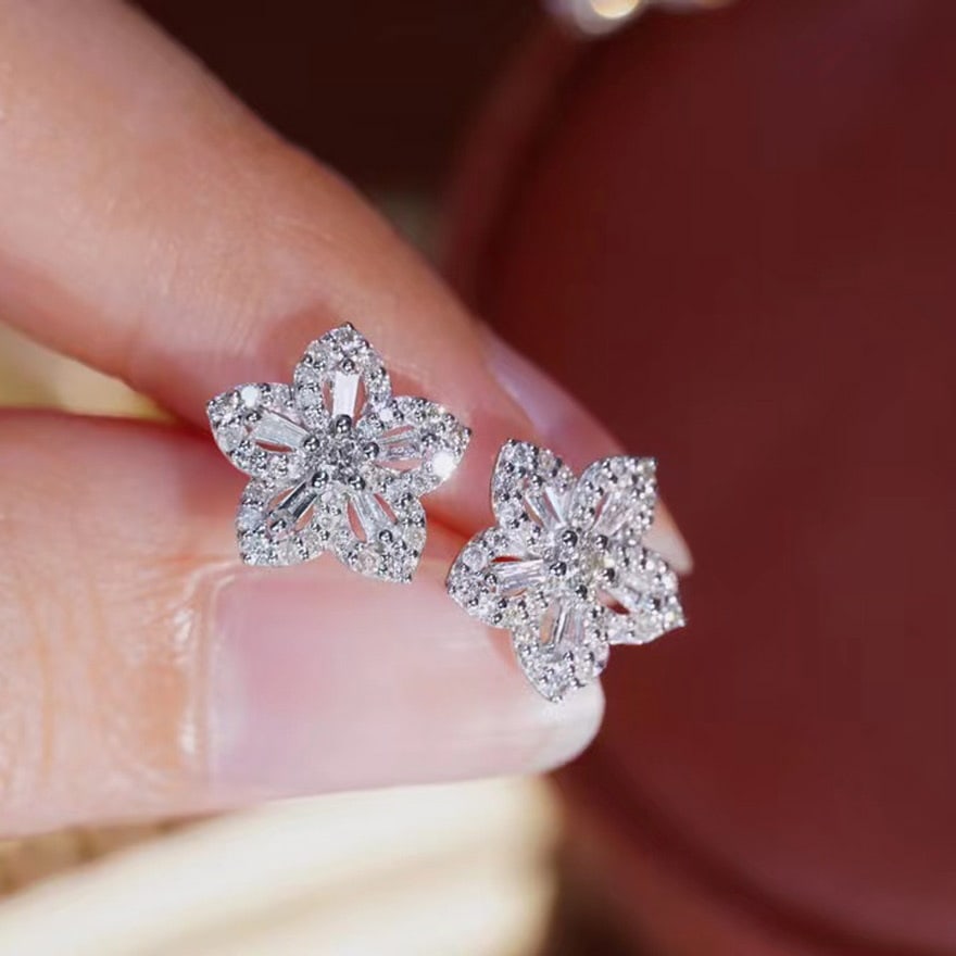 14k Gold 0.8 Ct Natural H Diamond Earrings - 6