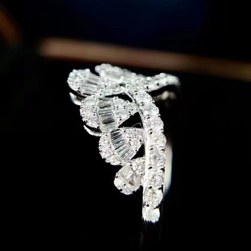 14k Gold 0.7 Ct Natural H Diamond Ring - 2
