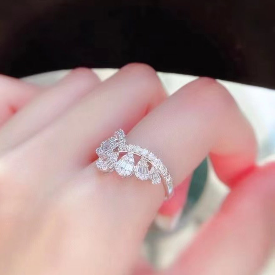 14k Gold 0.7 Ct Natural H Diamond Ring - 3