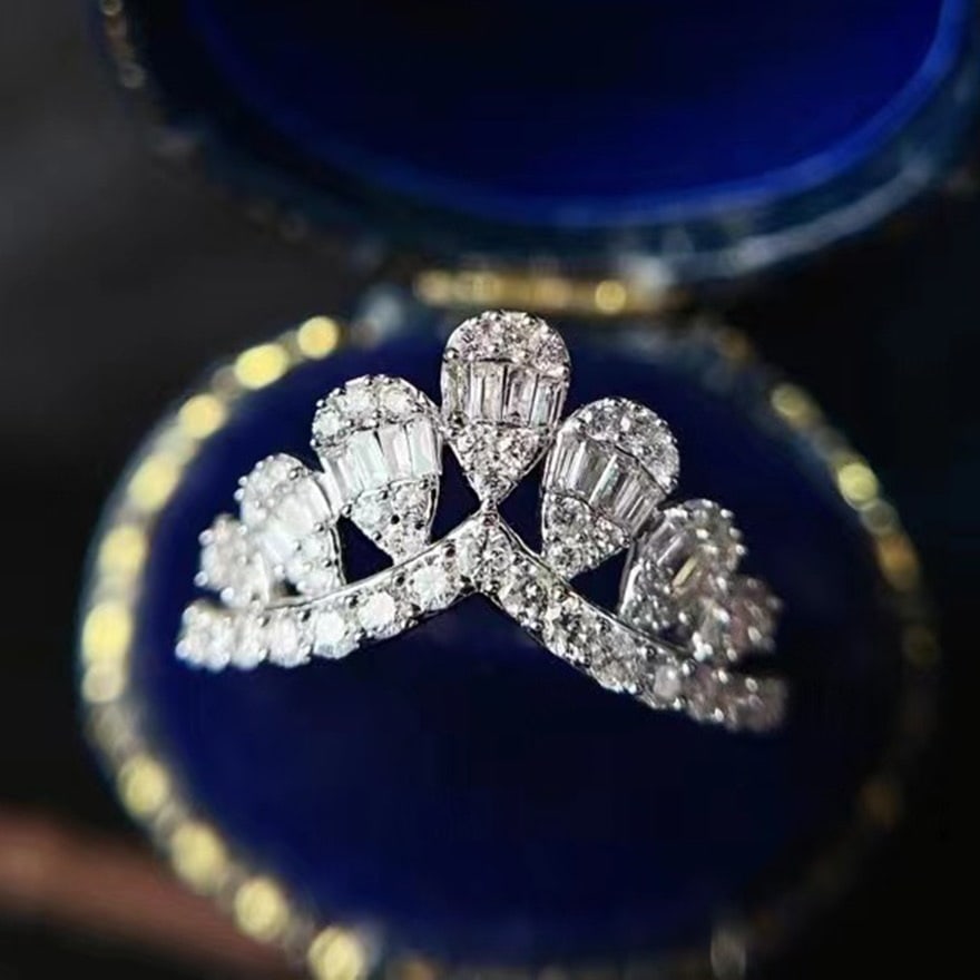14k Gold 0.7 Ct Natural H Diamond Ring - 4
