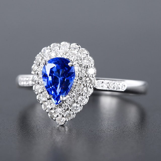 14k Gold 1.37 Ctw Natural Sapphire & Diamond Ring - 3