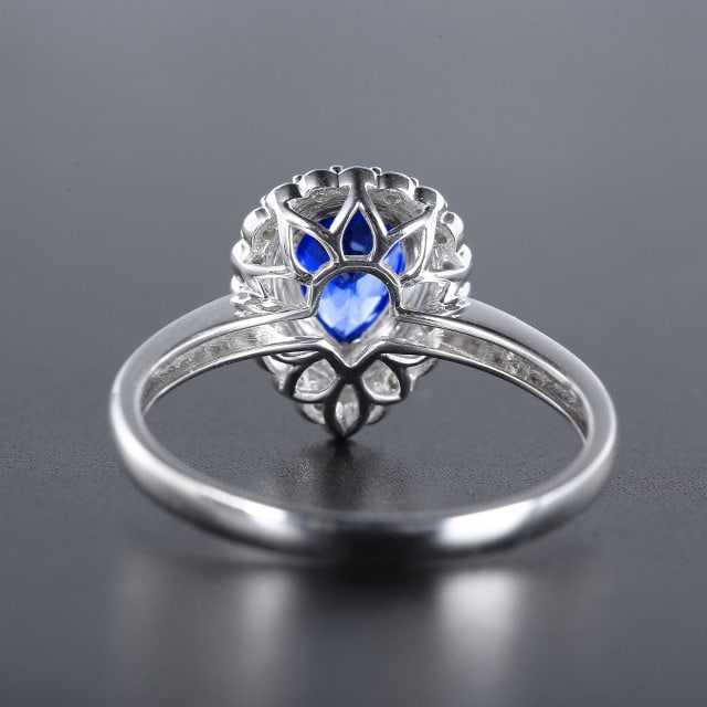 14k Gold 1.37 Ctw Natural Sapphire & Diamond Ring - 4