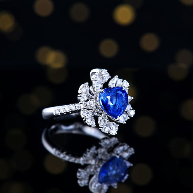 14k Gold 4.29 Ctw Natural Sapphire & Diamond Ring/pendant( Without Chain ) - 2