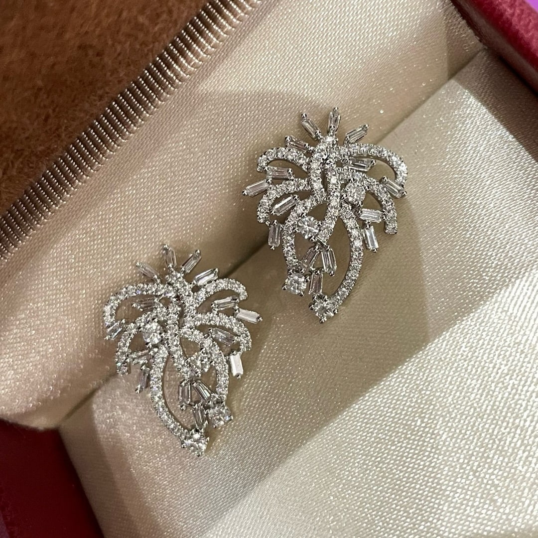 14k Gold 0.80 Ct Natural H Diamond Earrings - 3